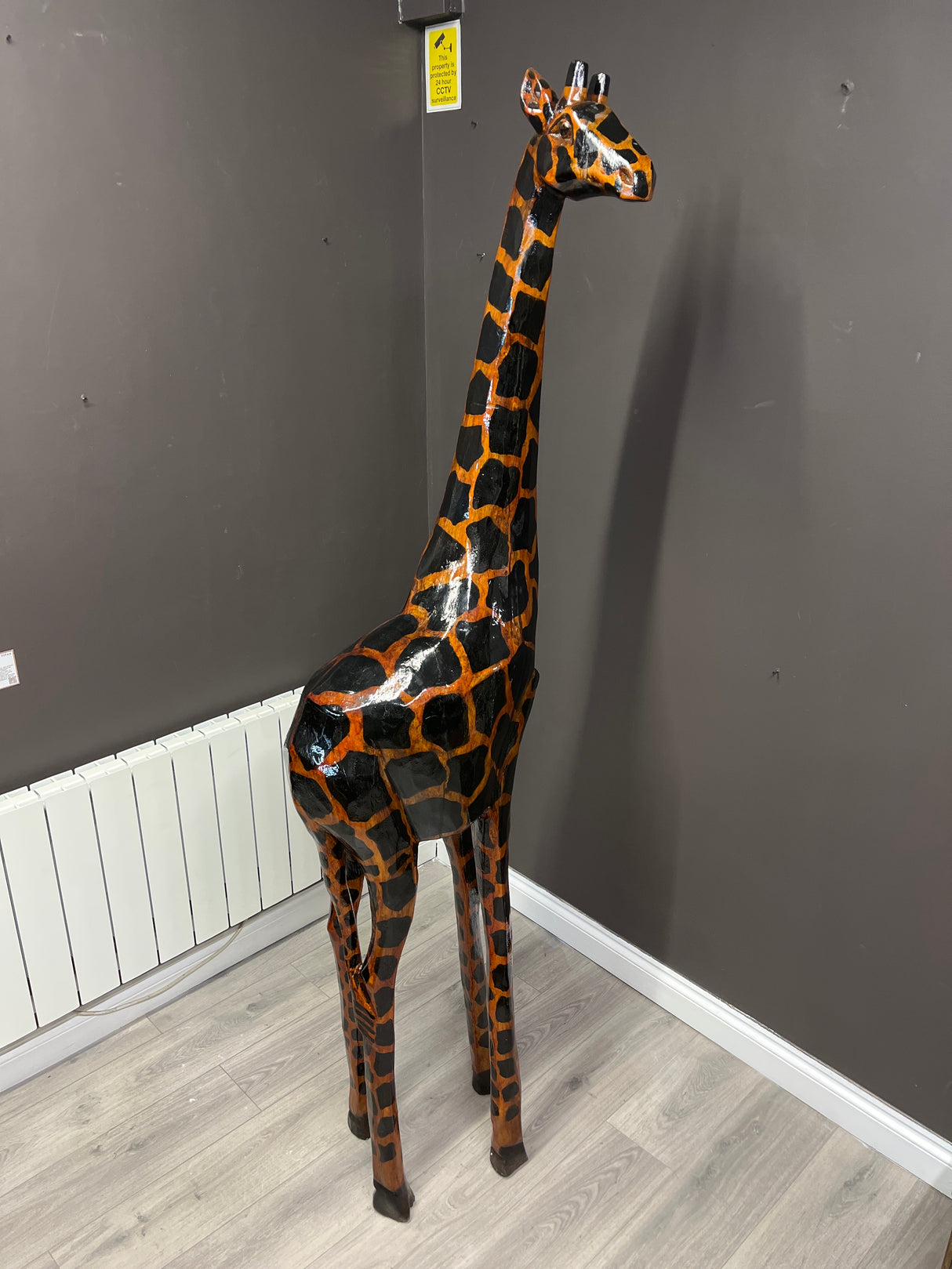 Awe Inspiring African Handmade Wooden Life Size Giraffe