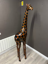 Awe Inspiring African Handmade Wooden Life Size Giraffe