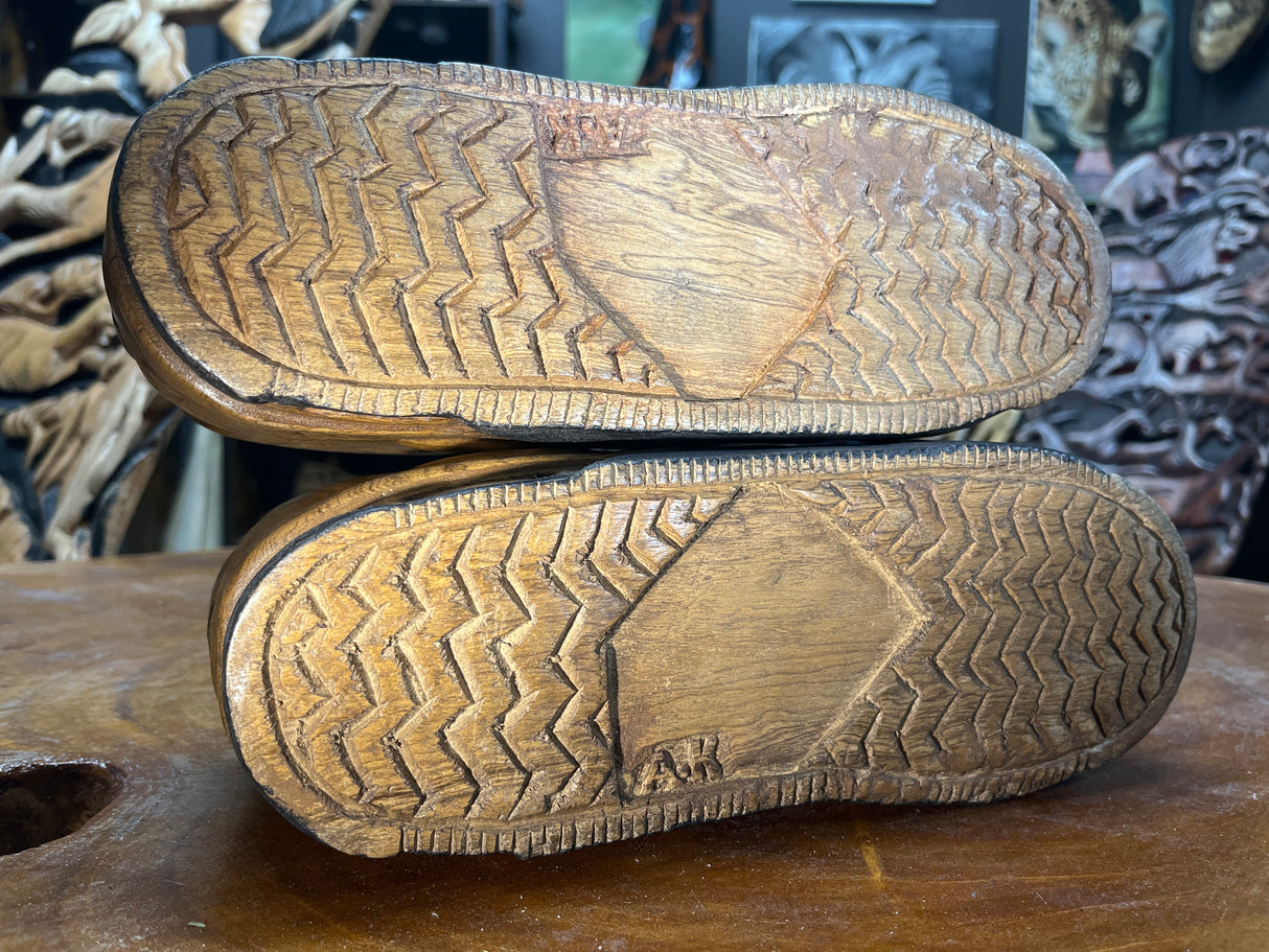 Pair of Jordan 4 V1.1 Hand Carved Mahogany Display Piece