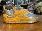 Pair of Nike Air Max 90 V2.1 Hand Carved Painted Mahogany Display Piece