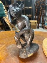Custom Piece - 3 Smoking Monkeys Ashtray Ebony