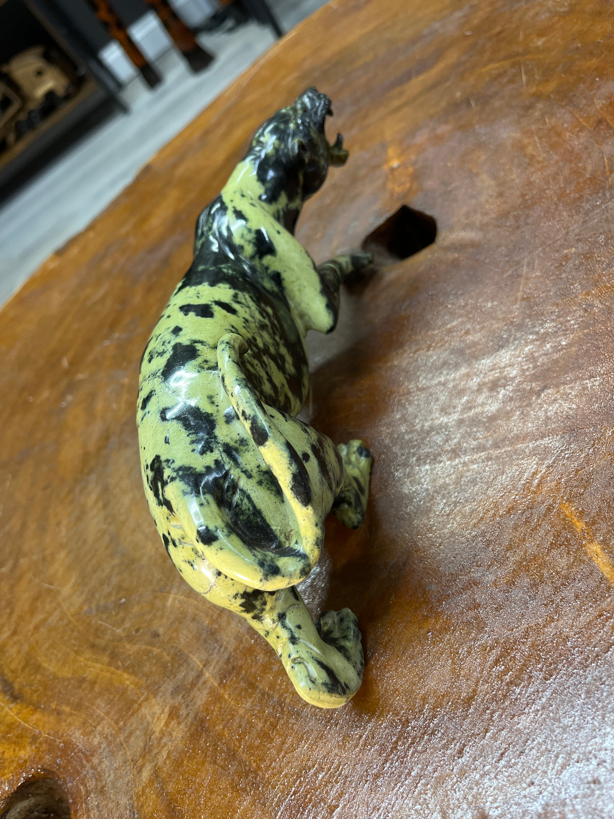 Large Growling Stone Panther Handmade In Malawi
