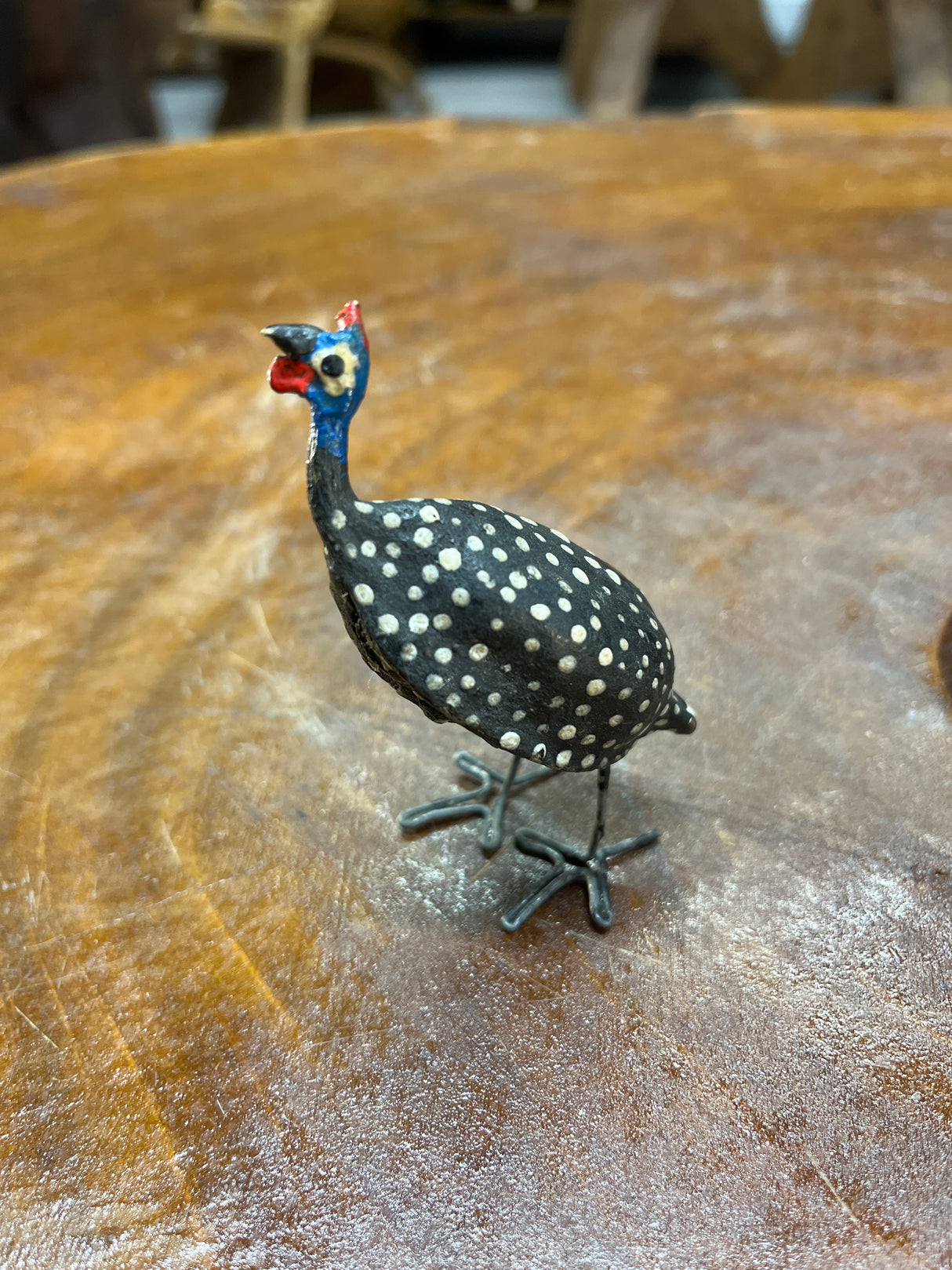 Wire Legged Wooden Little Peacock
