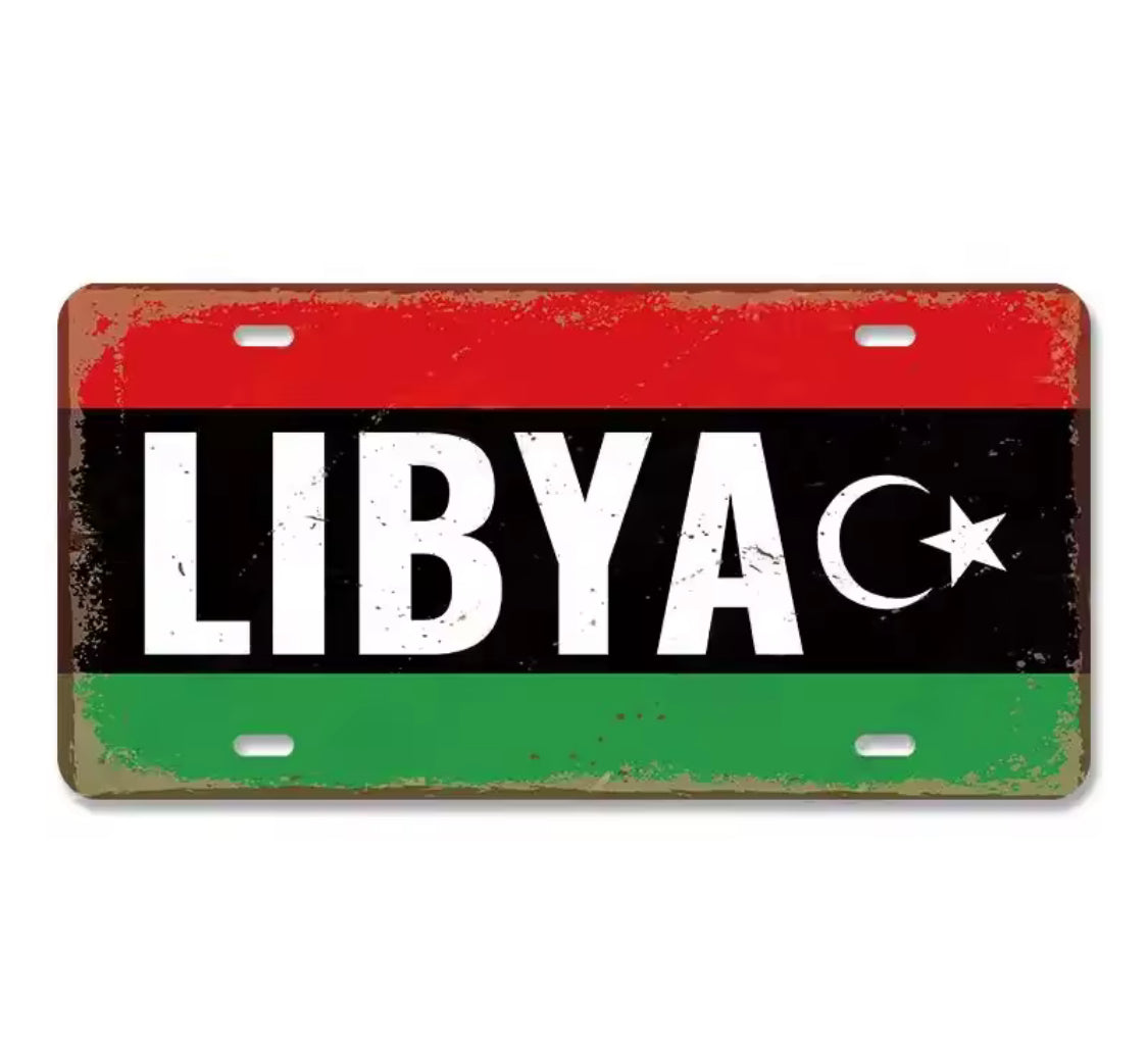 Metal Country Flag And Name Style License Plate Room Decor 15x30cm