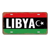 Metal Country Flag And Name Style License Plate Room Decor 15x30cm
