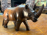 Wooden Standing Rhino Curio