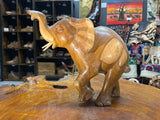 Hand Carved Elephant - Attacking Pose