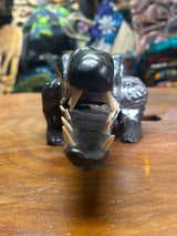 Hand Carved Stunning Ebony Crocodile With Coin / Jewellery Dish