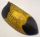 Intricate Fish Pattern Ebony Bowl