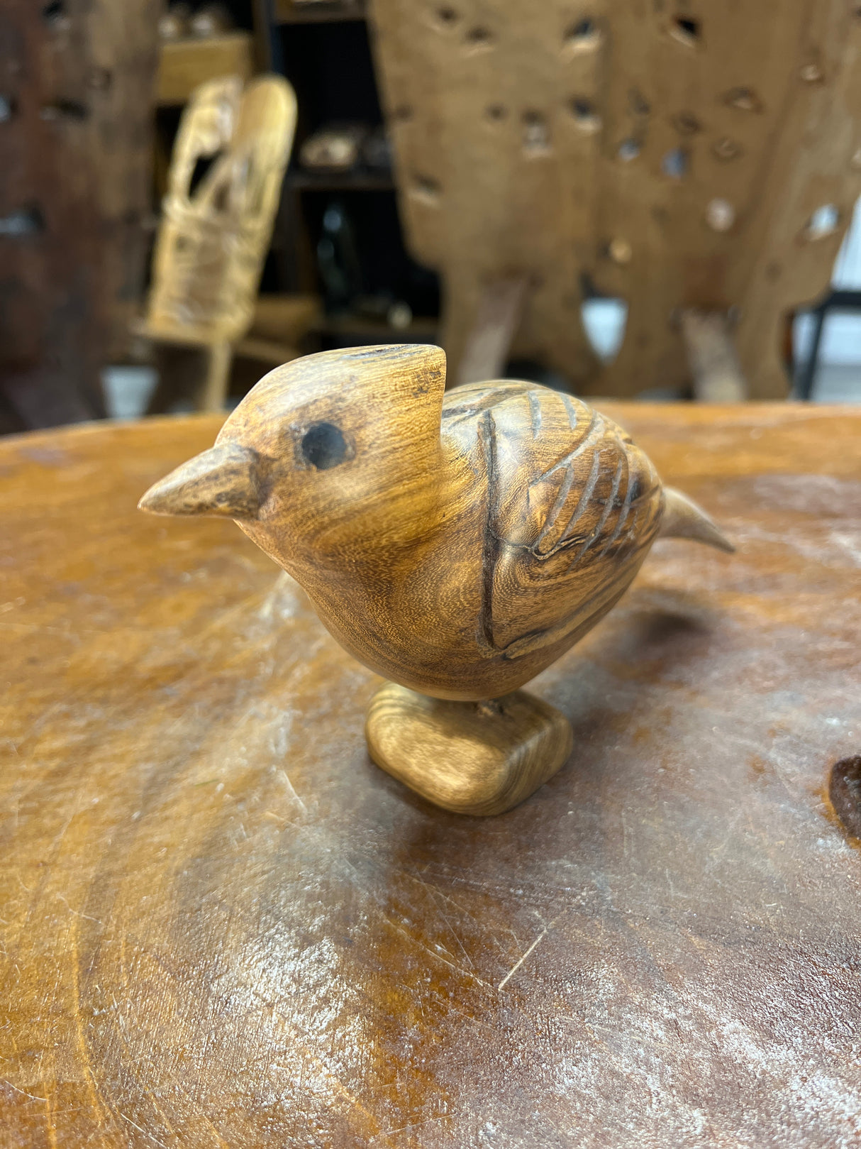 Mahogany Hand Carved Beautiful Bird