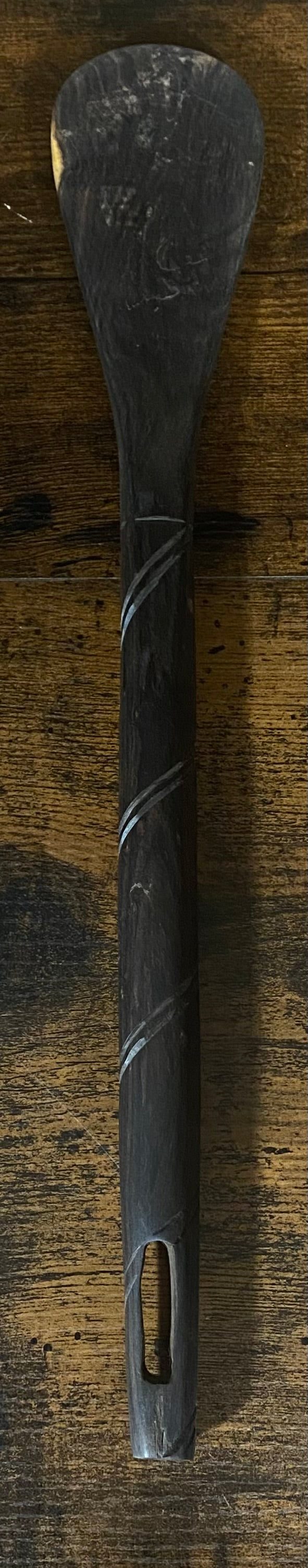 Hand Carved Ebony Flat Serving Spoons