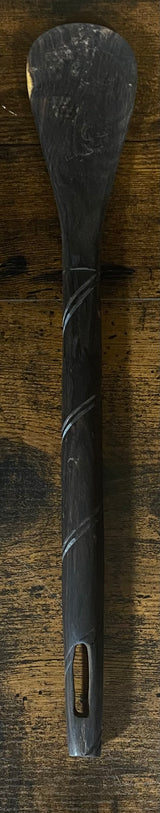Hand Carved Ebony Flat Serving Spoons