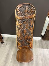 Large Functional Hand Carved Malawian Animal Story Chair