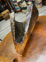 Reclaimed Stunning and Unique Lake Malawi Canoe End Display Dish - Polished and Hand Made