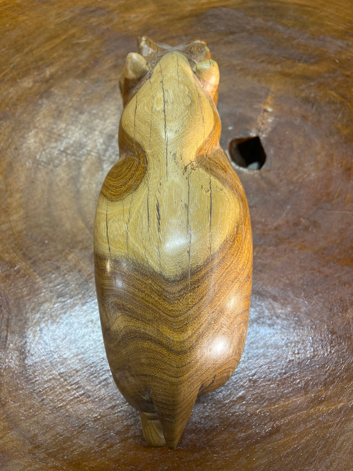 Hand Carved Wooden Hippo