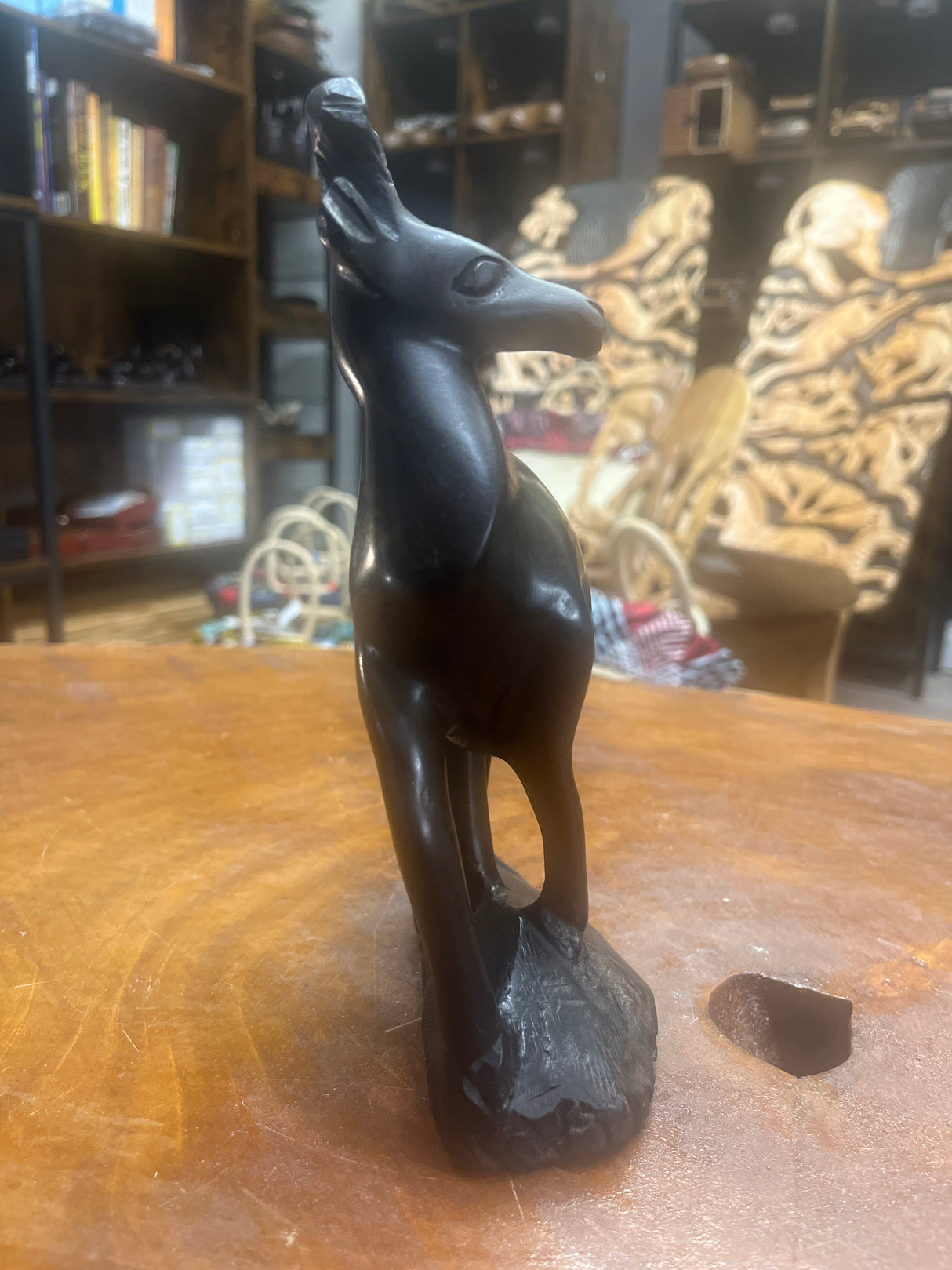 Hand Carved Wooden Ebony Gazelle