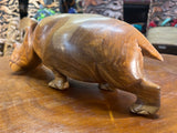 Hand Carved Wooden Hippo