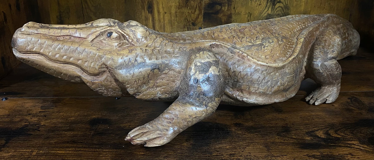 Hand Carved Mahogany Satisfied Komodo