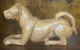 Hand Carved Mahogany Resting Dog