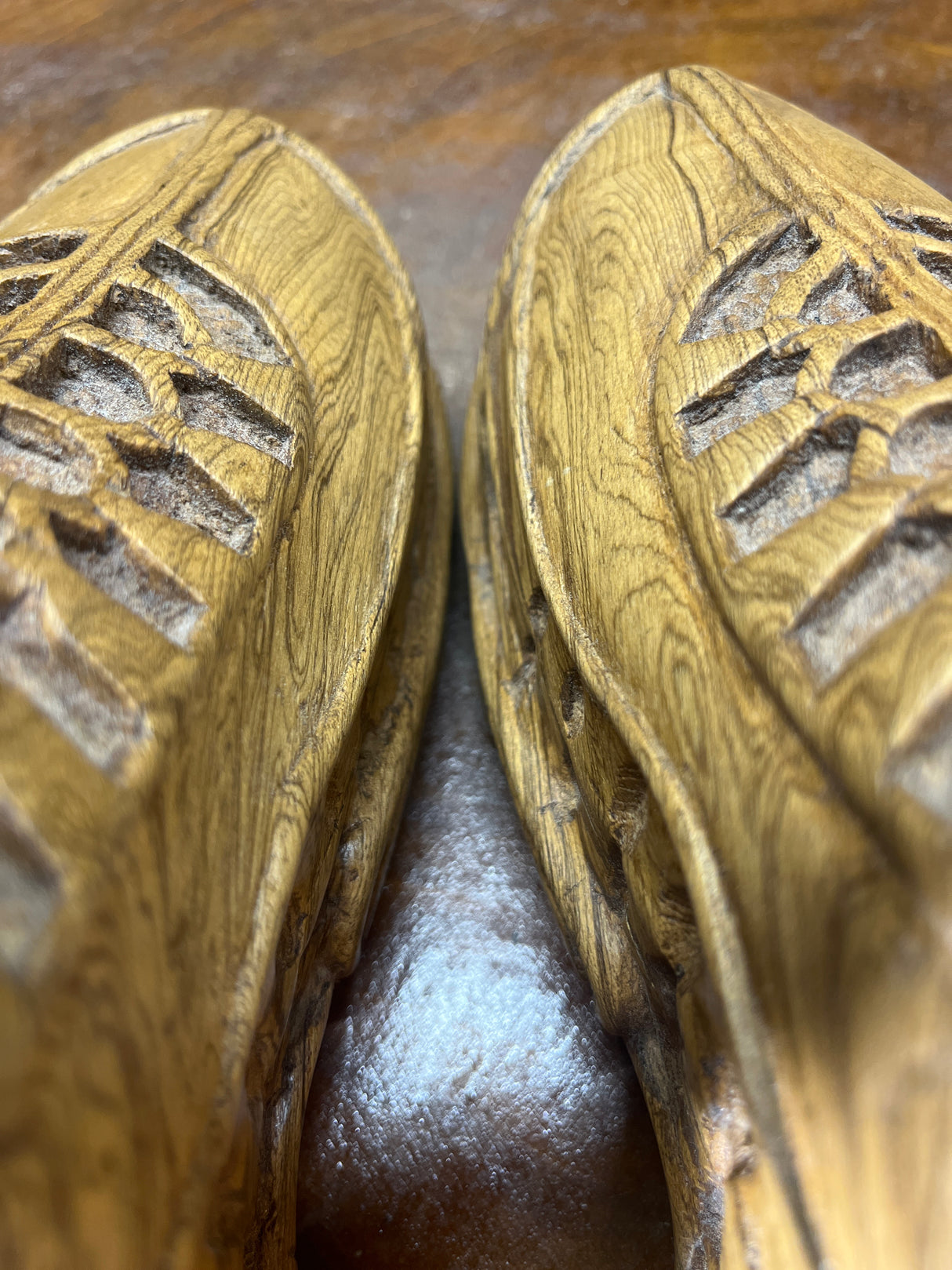 Pair of Nike Air Max 95 V1.1 Hand Carved Mahogany Display Piece