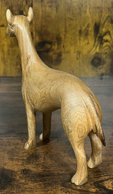 Smooth Wooden Hand Carved Dog