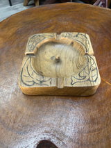 Large Square Handmade Cigar Ashtray Leaf Design