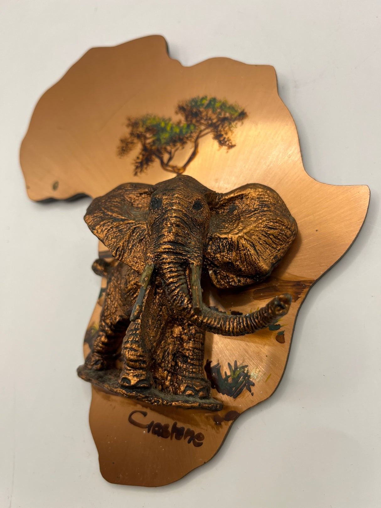 Gastone Copper Elephant In Africa Outline