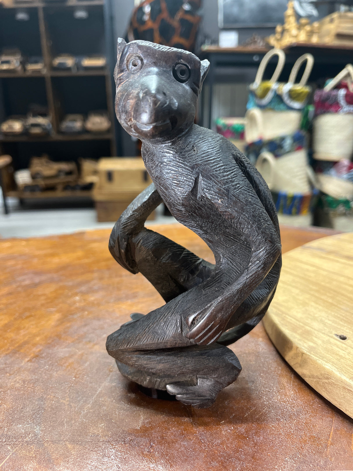 Custom Piece - 3 Smoking Monkeys Ashtray Ebony