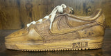 Nike Air Force One Wooden Hand Carved Sneaker with Laces