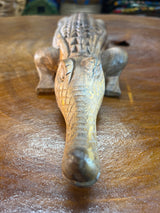 Hand Carved Intricate Wooden Crocodile