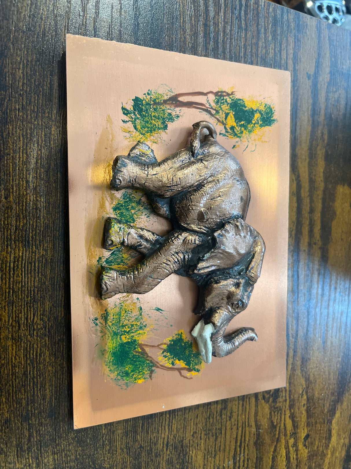 Embossed Elephant on Copper