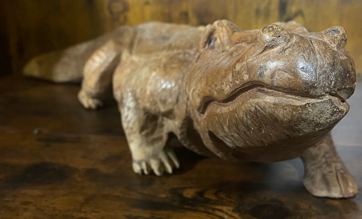 Hand Carved Mahogany Satisfied Komodo
