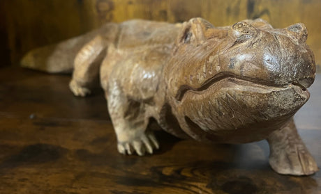 Hand Carved Mahogany Satisfied Komodo
