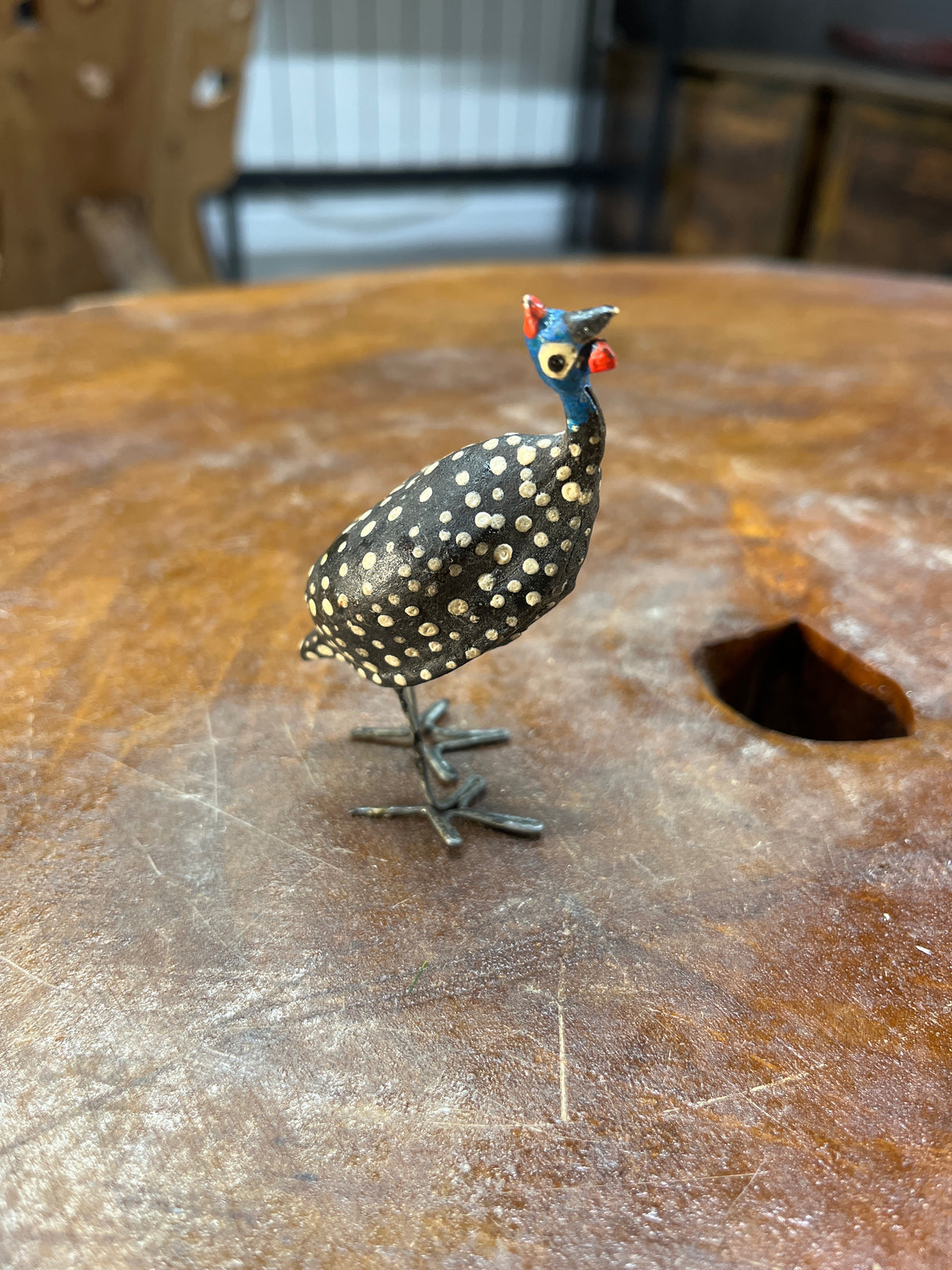 Wire Legged Wooden Little Peacock