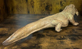 Hand Carved Mahogany Komodo Eating Prey