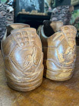 Pair of Jordan 4 V2.1 Hand Carved Mahogany Display Piece