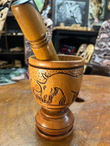 Handmade Wooden Pestle and Mortar
