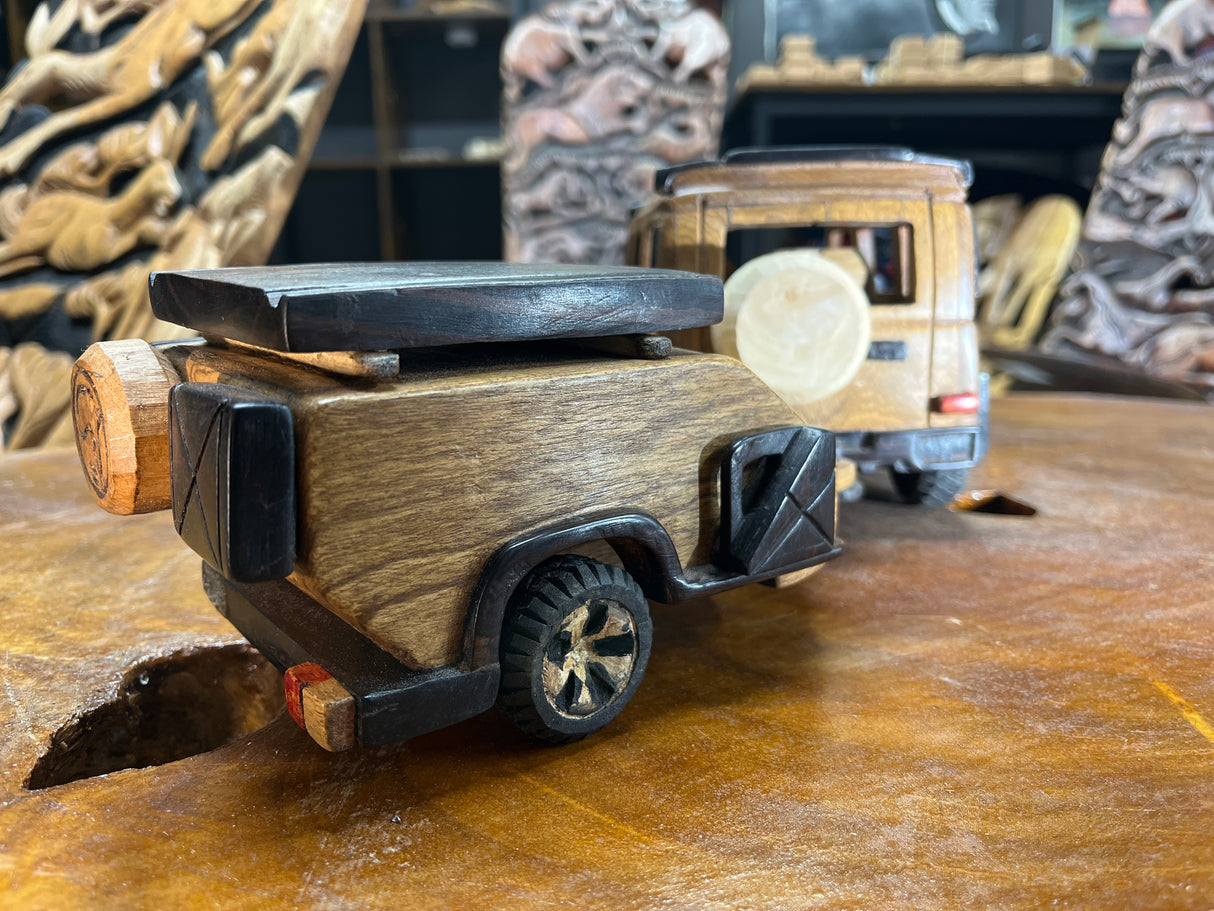 Mercedes G Wagon AMG Style with Trailer V2.1 Hand Carved Mahogany