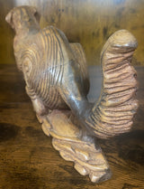 Textured Hand Carved Mahogany Resting Dog