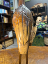 Hand Carved Wooden Crane Bird Slim Body Malawi