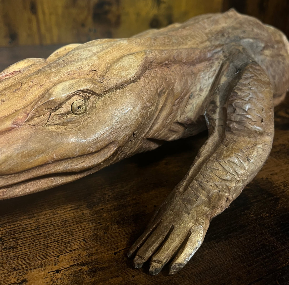 Hand Carved Mahogany Satisfied Komodo