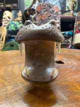 Hand Carved Wooden Hippo - Mouth Open With Teeth