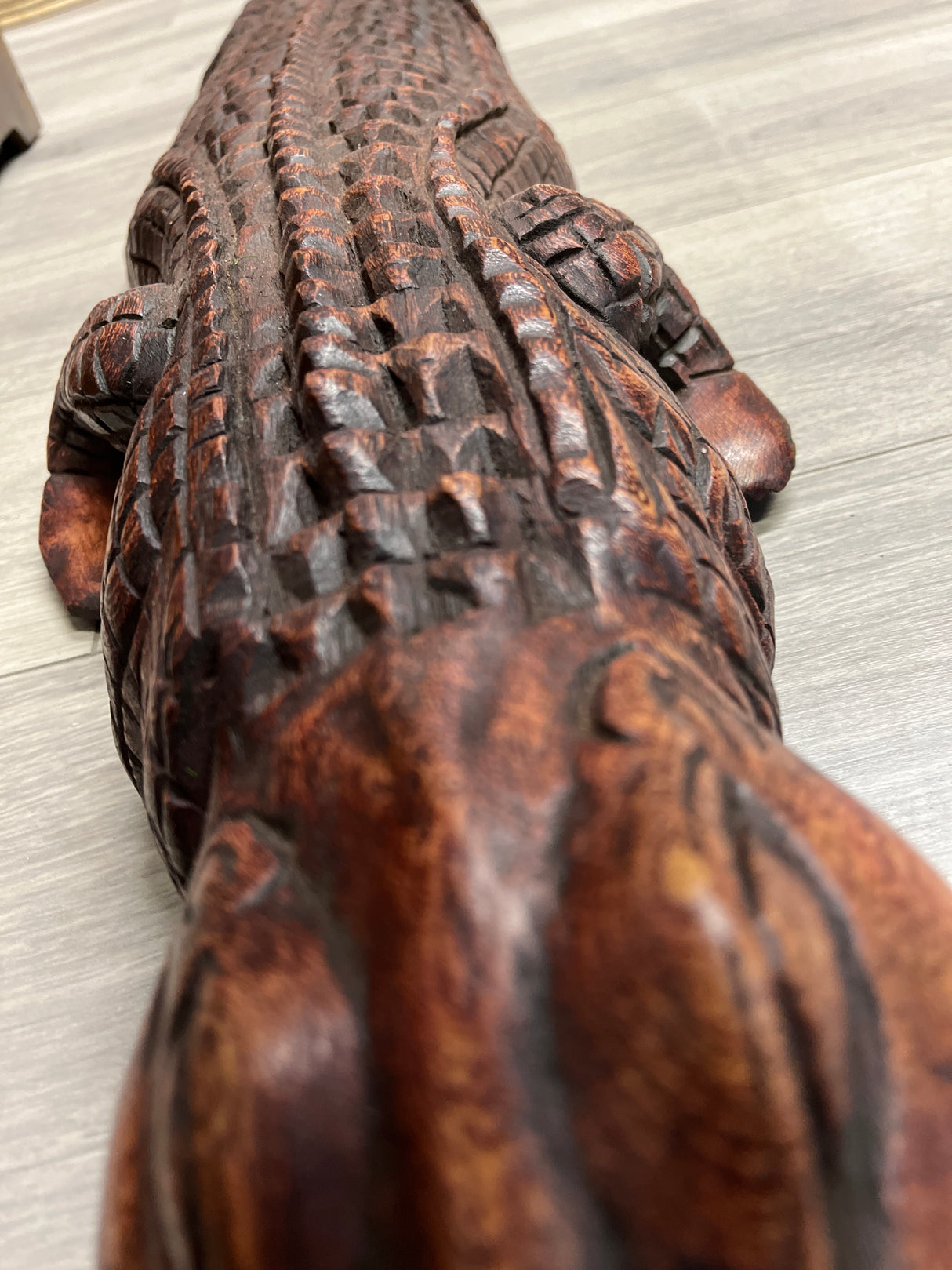 Stunning Life size Hand Carved Baby Crocodile - Stunning Scales and Teeth on Show