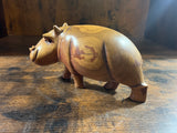 Mahogany Hand Carved Hippo