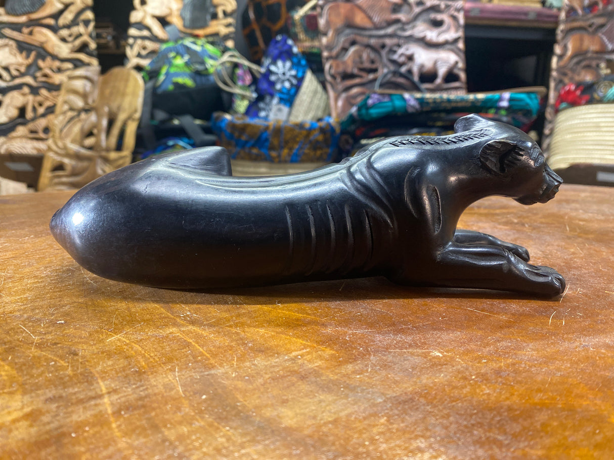 Handmade Ebony Wood Jaguar