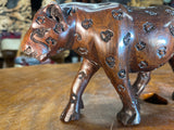 Hand Carved Ebony Wood Mother and Baby Leopard