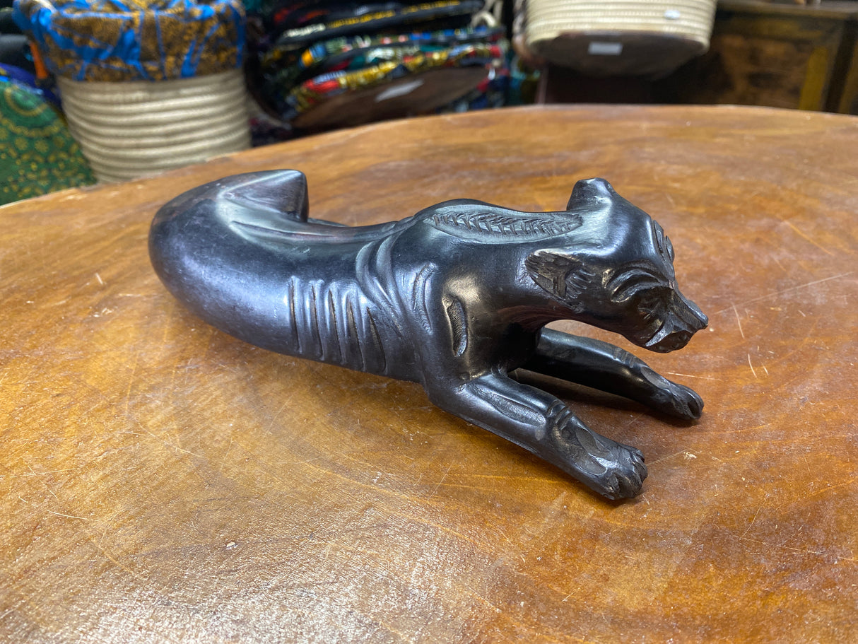 Handmade Ebony Wood Jaguar