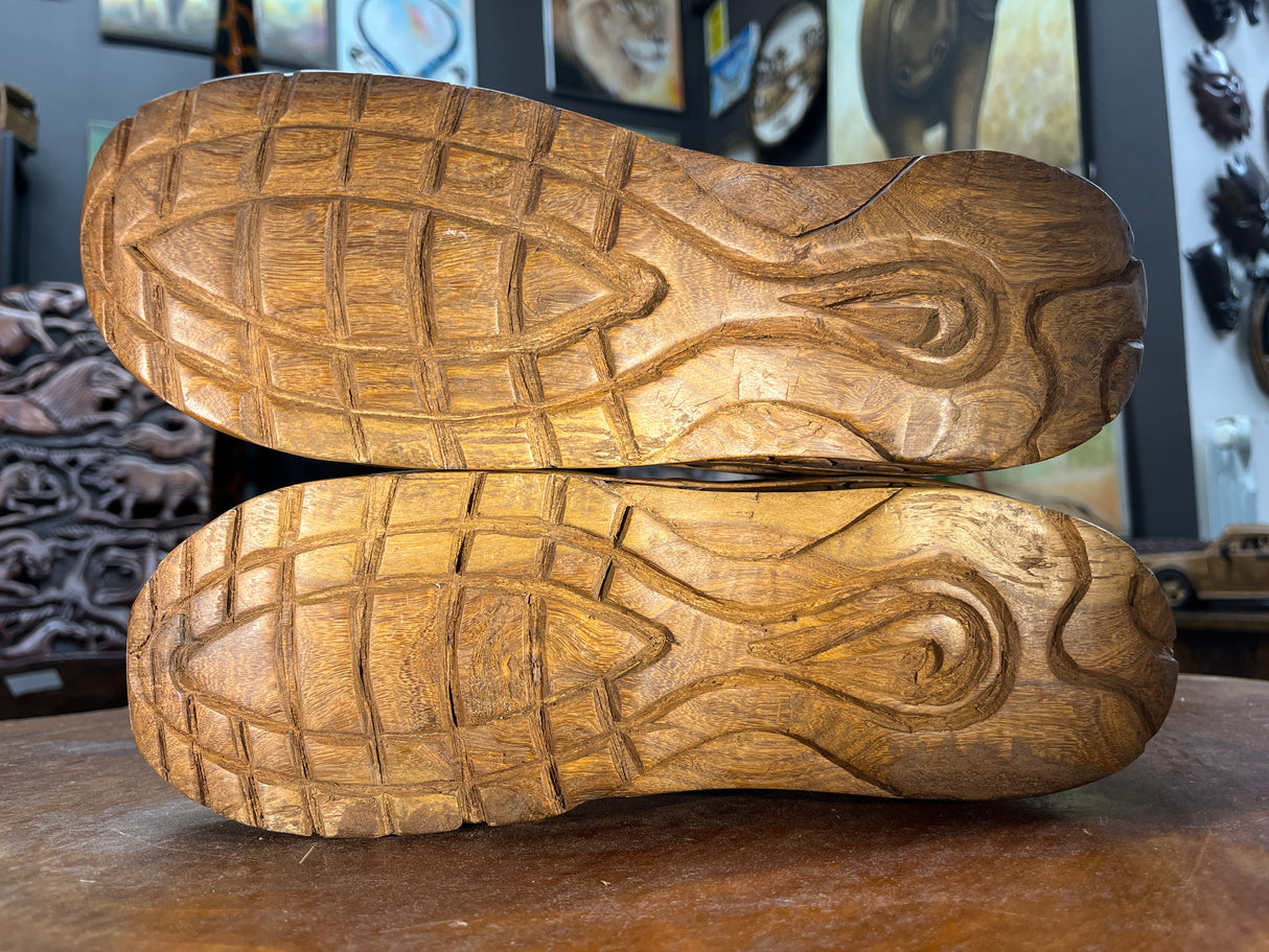 Pair of Nike Air Max 97 Ultra V1.1 Hand Carved Mahogany Display Piece
