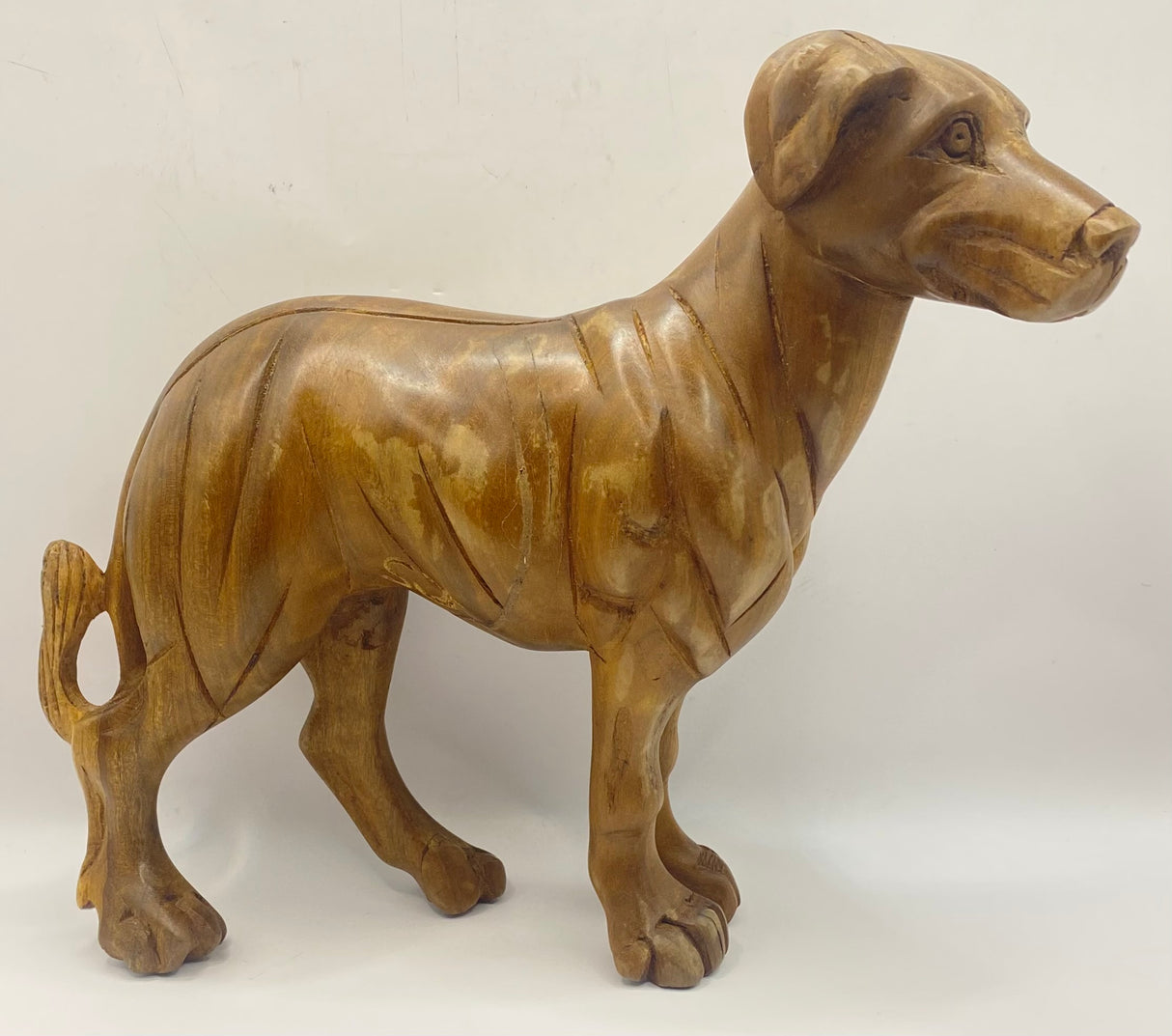 Hand Carved Wooden Dog Model