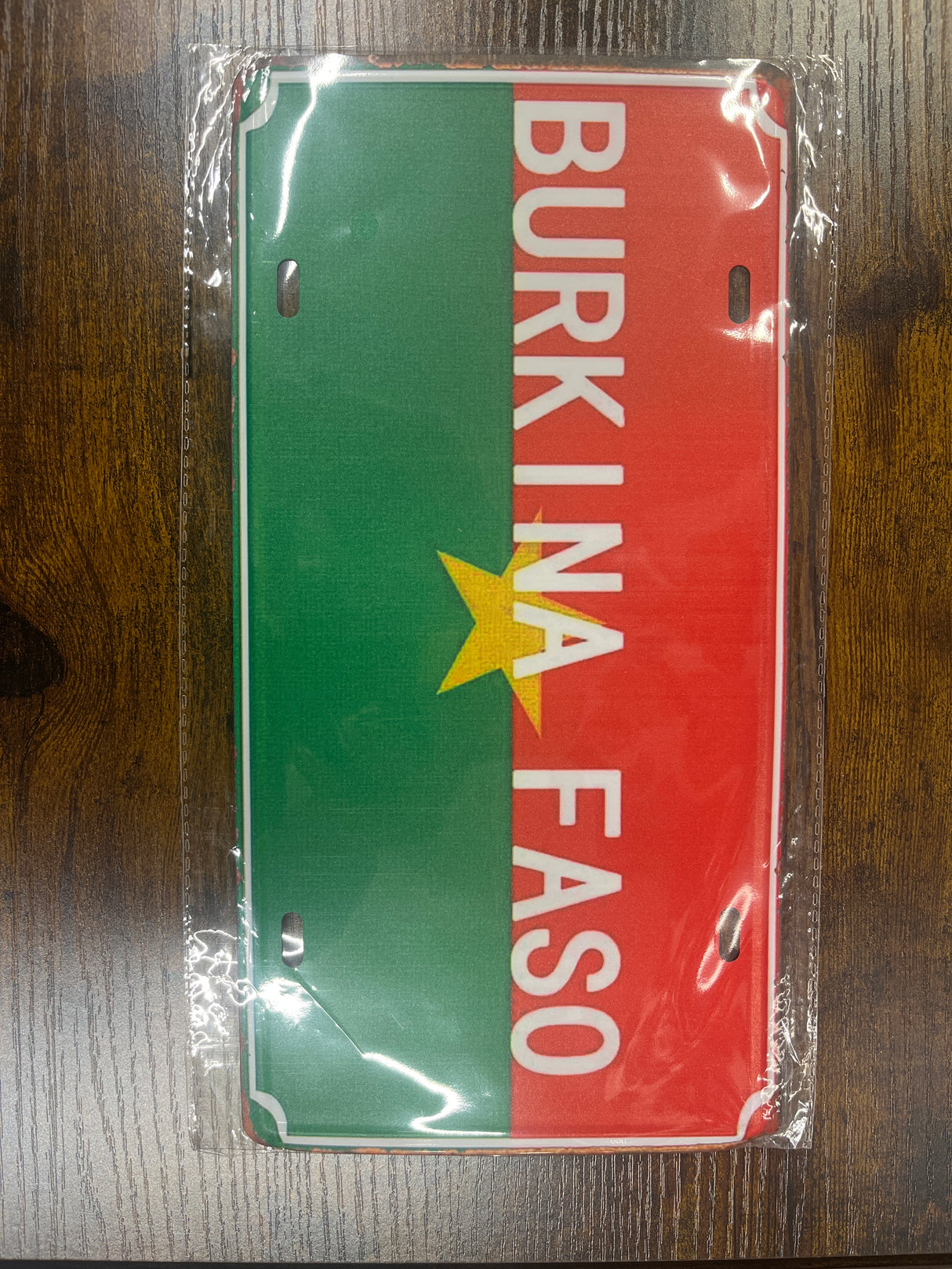 Metal Country Flag And Name Style License Plate Room Decor 15x30cm